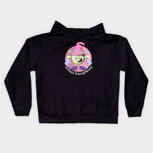 Ice Cream Solves Everything Kids Hoodie